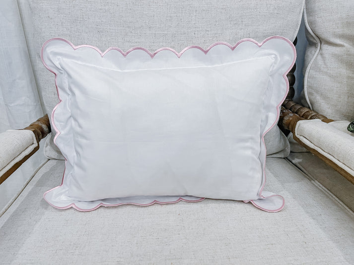 Scallop Edge Pillow Cover - Smooth Cotton